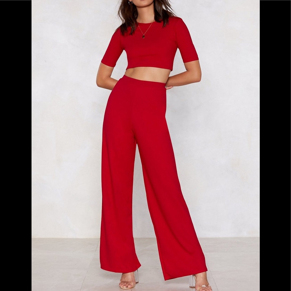 Nasty Gal Crop Top and Pants Set